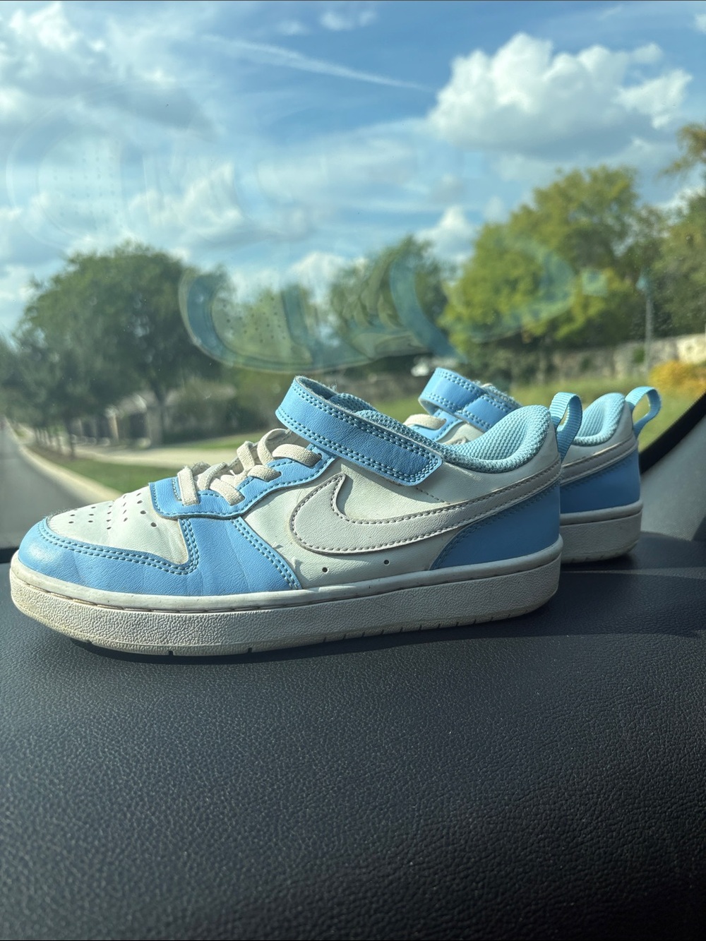 Nike Kids Sky Blue and White Low Top Sneakers